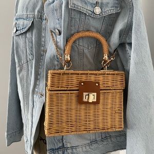 NWT Zara wicker crossbody bag